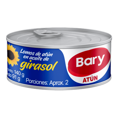 101312 🐟 Lomitos de Atún en Aceite de Girasol Bary 160 g 140g