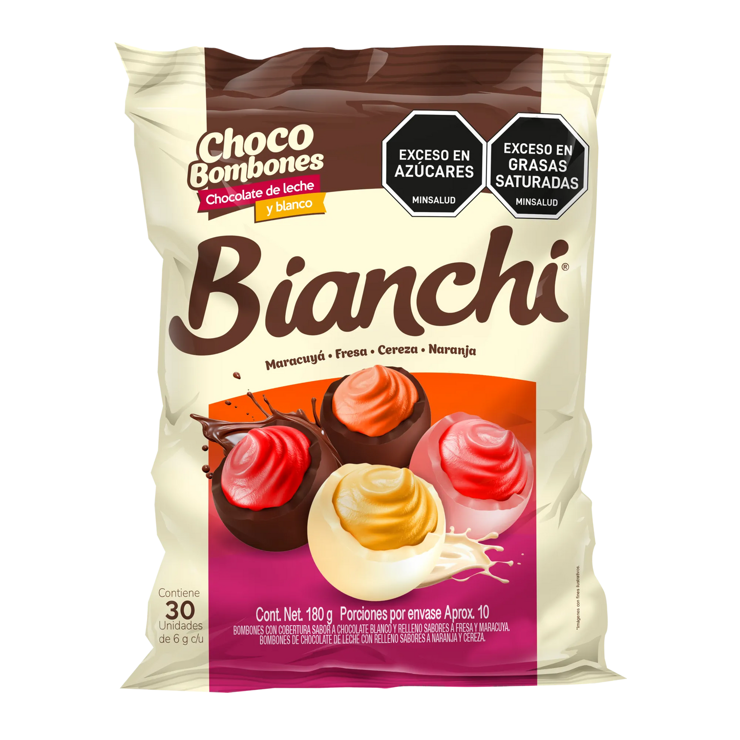 10121-4 🍫 BOMBÓN BIANCHI MINI – Bolsa x30