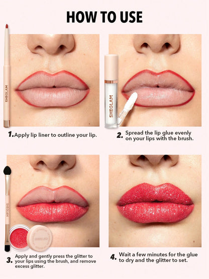 SHEGLAM Lip Dazzler Glitter Kit-Debutante Long-Lasting Glitter Lip Gloss Sexy Super Stay Non-Sticky Shiny Liquid Kit Liquid Lipstick Pink Y2K Liquid Lipstick Easter Mother'S Day Graduation Birthday Holiday Winter Y2K Fancy Fashion Makeup Cosmetic Party Beach Travel Camping Outdoors School Campus Trip Festivals Decor Gift Present Rose Girl Cosplay Best Color Charm Vibe