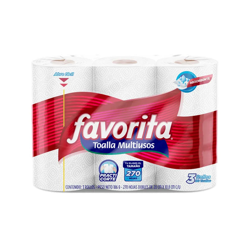 1139-4 Toalla de Papel Multiusos Favorita® Hojas Dobles