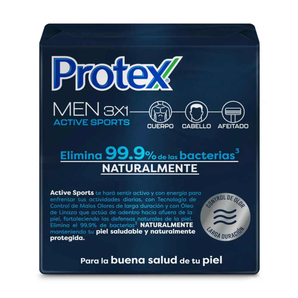 151-2 🧼 Jabón en Barra Protex® Men Active Sports 3X1