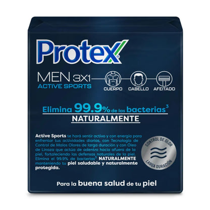 151-2 🧼 Jabón en Barra Protex® Men Active Sports 3X1