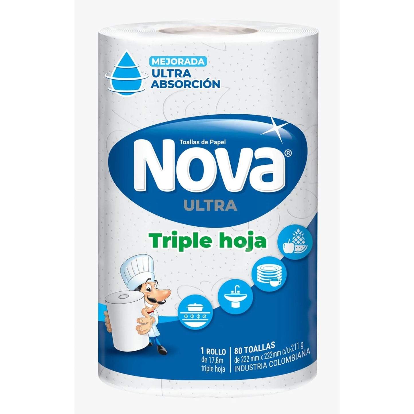 1139-2 Toallas de Papel Nova® Ultra Triple Hoja 1x80 Hojas
