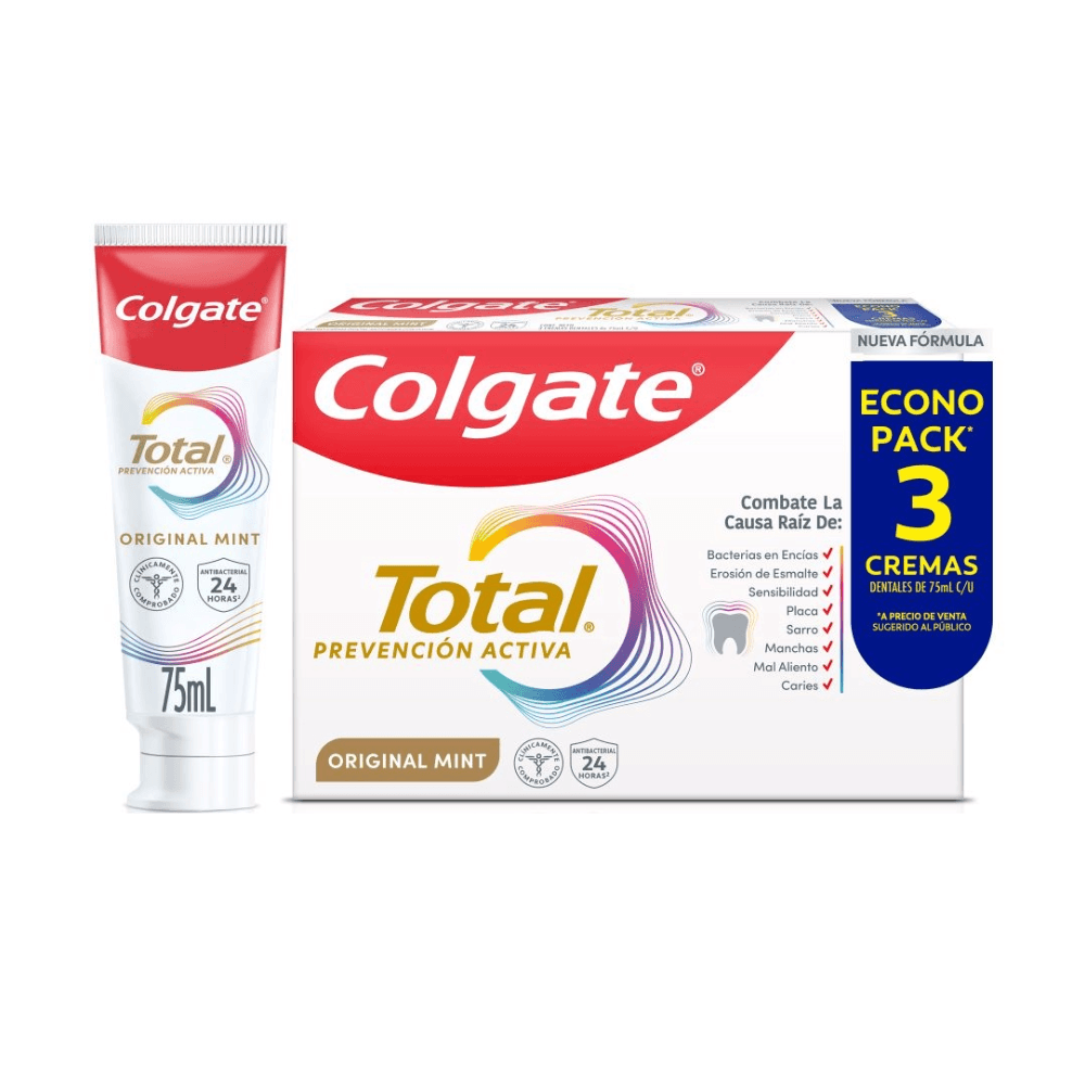 1227 🦷🌿 CREMA DENTAL COLGATE TOTAL PREVENCIÓN ACTIVA ORIGINAL MINT