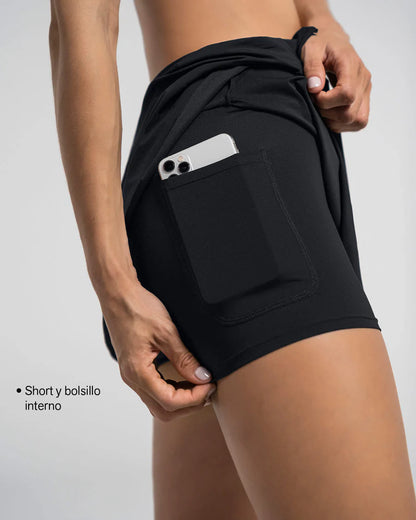 Falda deportiva con short interno con bolsillo - 195592