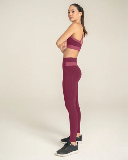 Legging tiro alto control en abdomen y muslos con bolsillo lateral - 195616