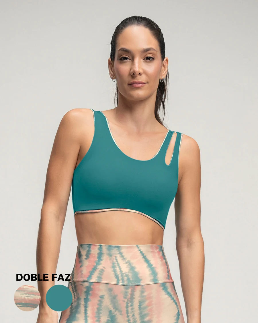Top deportivo doble faz diseño asimétrico - 19AA10