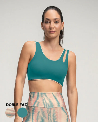 Top deportivo doble faz diseño asimétrico - 19AA10