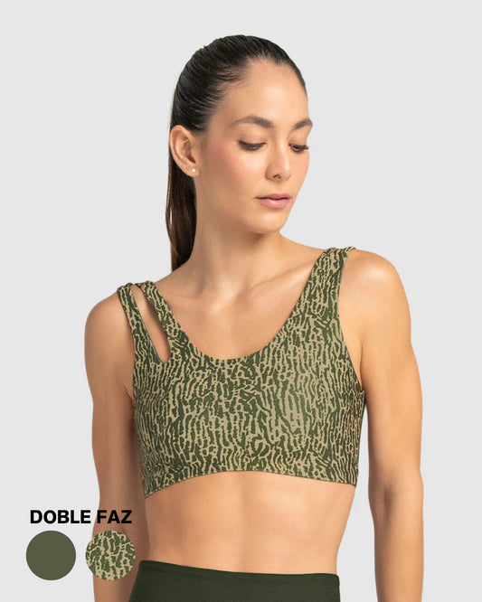 Top deportivo doble faz diseño asimétrico - 19AA10