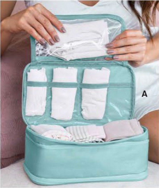 562 🎒  Organizador Multiusos con 3 Compartimientos ✨ Verde Azul - Ref D46060 L30734