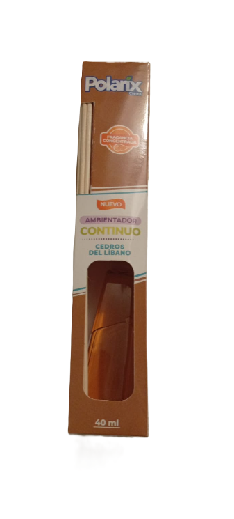 1173-4 🌲Ambientador Continuo POLARIX con Difusores de Bambú – Cedros del Líbano 40 ml