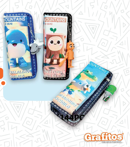 13101-6 🎒✨ CARTUCHERA DOBLE TRALALELO TRALALA – 2 CIERRES CON LLAVERO  Modelo 2540