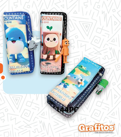 13101-6 🎒✨ CARTUCHERA DOBLE TRALALELO TRALALA – 2 CIERRES CON LLAVERO  Modelo 2540