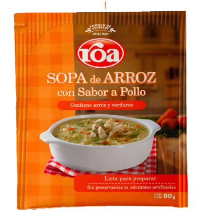 1034-3 🍲🐔 Sopa de Arroz Roa con Sabor a Pollo 80 g