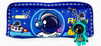 13101-5 🚀👨‍🚀 CARTUCHERA GRAFITOS ASTRONAUTA SPACE – 2 CIERRES CON LLAVERO  Modelo 2535