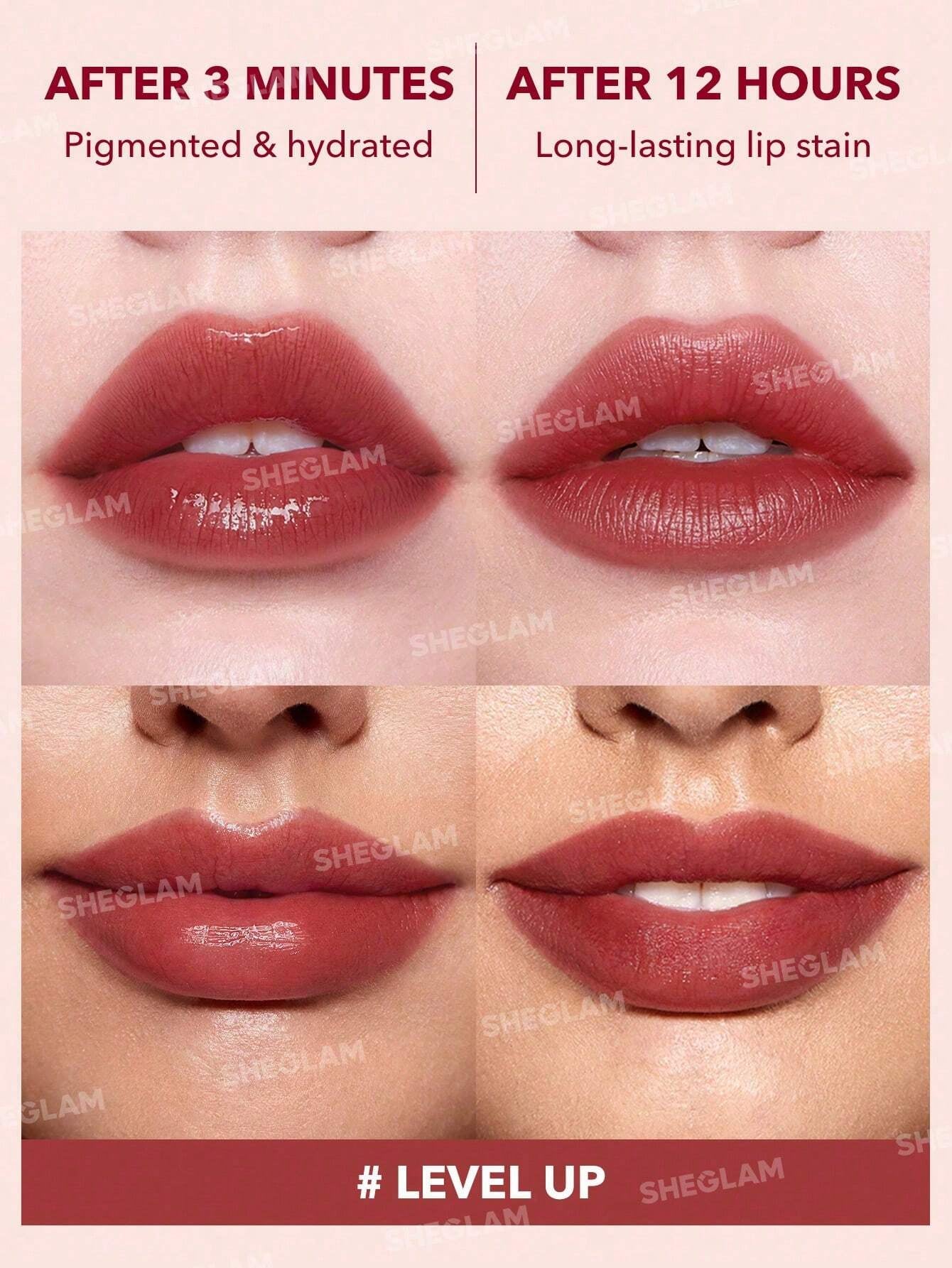 SHEGLAM Take a Hint Lip Tint-Level up Color Changing Long Lasting Lip Gloss High Gloss Finish All Day Non-Sticky Moisturizing Lip Stain for Dry Lips Christmas Winter Gifts Liquid Lipstick Easter Mother'S Day Graduation Birthday Holiday Winter Y2K Fancy Fashion Makeup Cosmetic Party Beach Travel Camping Outdoors School Campus Trip Festivals Decor Gift Present Rose Girl Cosplay Best Color Charm Vibe