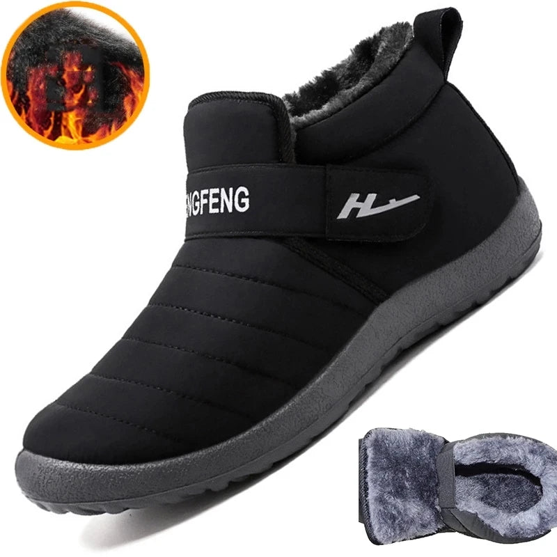 2022 New Fashion Men Boots Fur Men Snow Boots Couple Keep Warm Winter Shoes Comfortable Botas Hombre Outdoor Men Sneakers