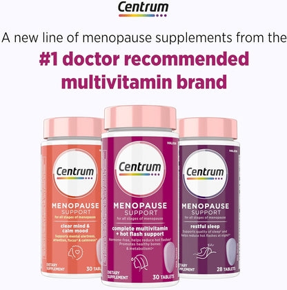 Complete Multivitamin Supplement + Hot Flash Support Menopause Support Tablets, with Clinically Studied Genivida, 30 Count
