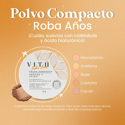 3142 🌼 Polvo Compacto Vitú Caléndula & Ácido Hialurónico 12g