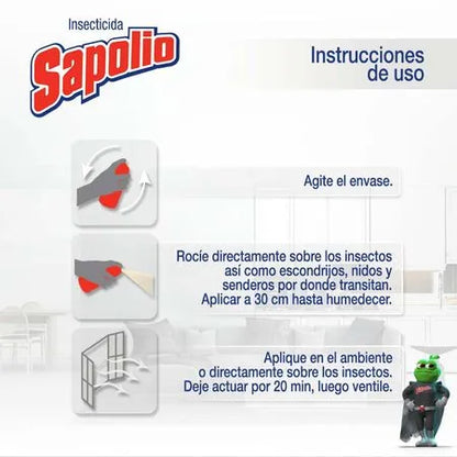 1301 🛡️ SAPOLIO Insecticida Mata Todo Spray 360 ml