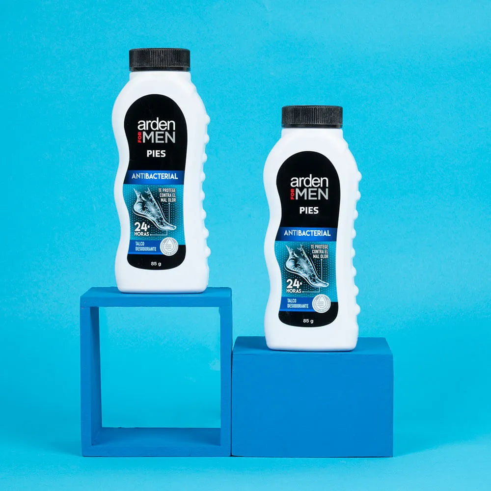 👟 1532 Talco Antibacterial Arden For Men para Pies – Protección Total 24H Promoción x2 (85 g c/u)