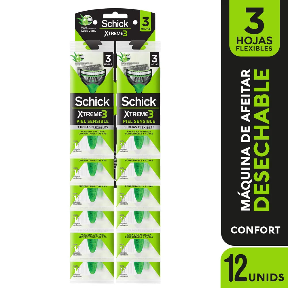 166-1 🔵 Schick Xtreme3 Piel Sensible