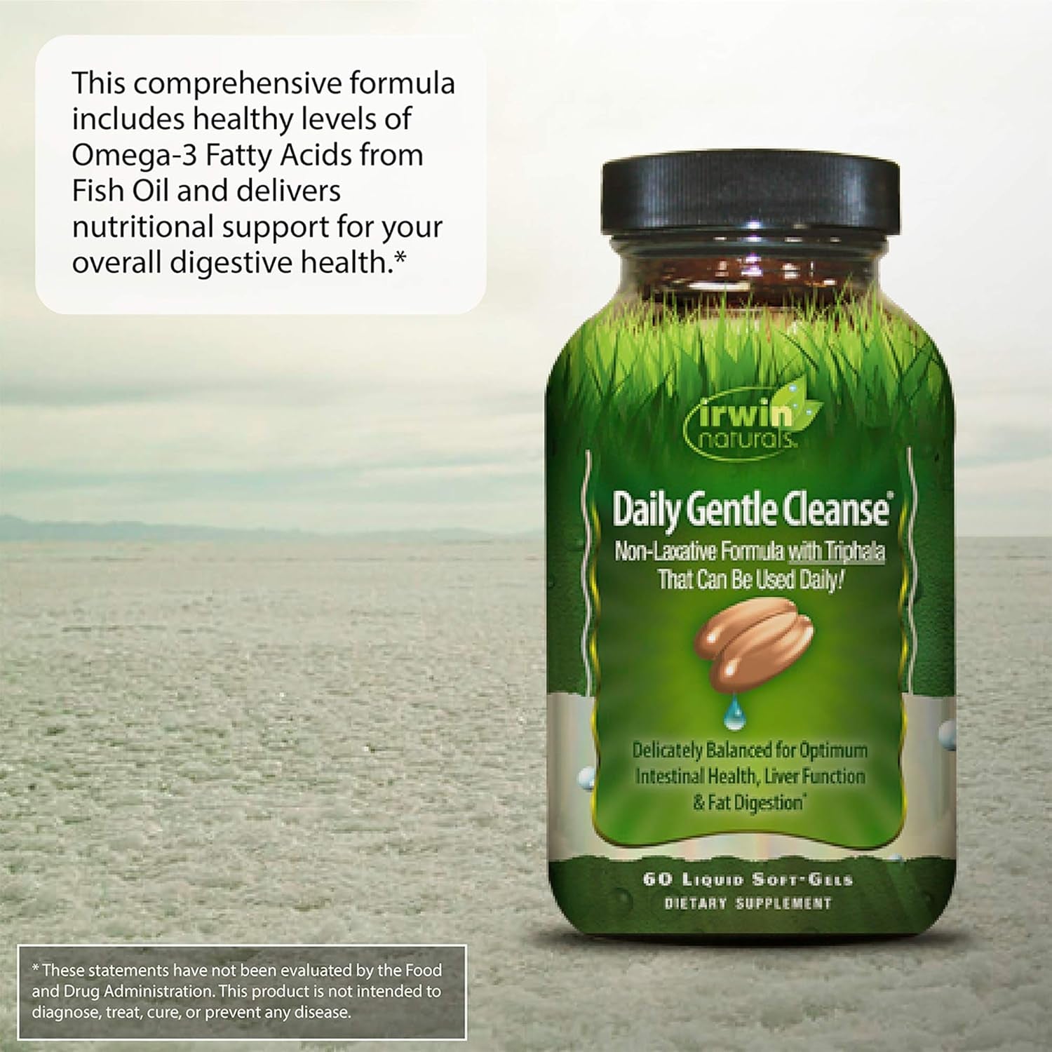 Daily Gentle Cleanse - Non-Laxative Formula with Triphala - 60 Liquid Softgels