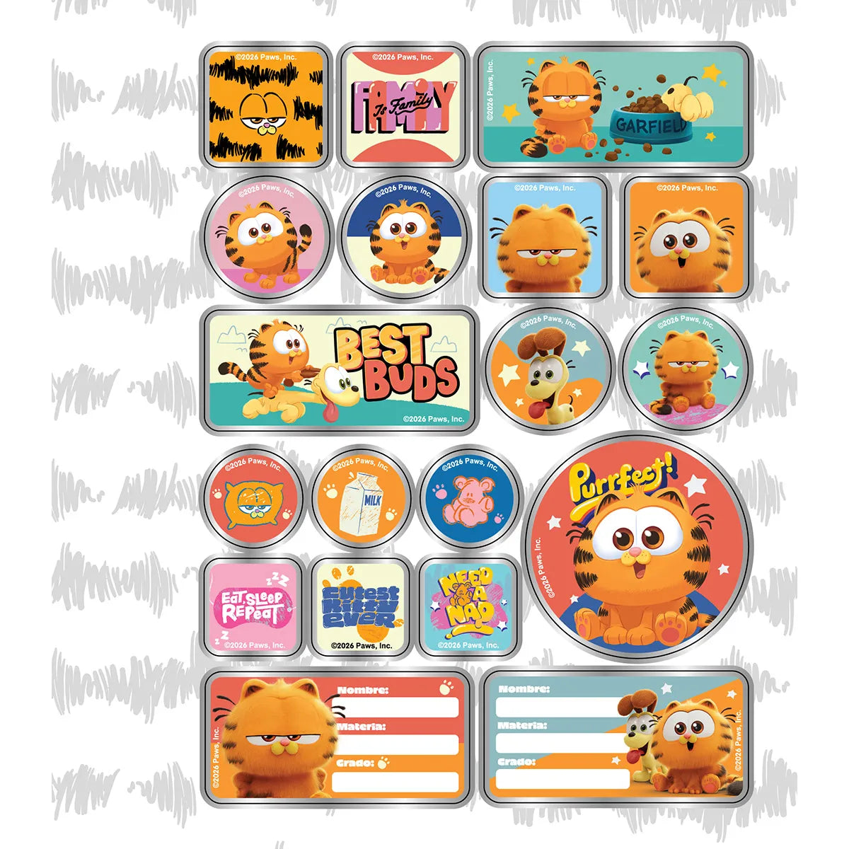 130503-007 🐾 Cuaderno Cosido Primavera Garfield – Eat, Sleep, Repeat