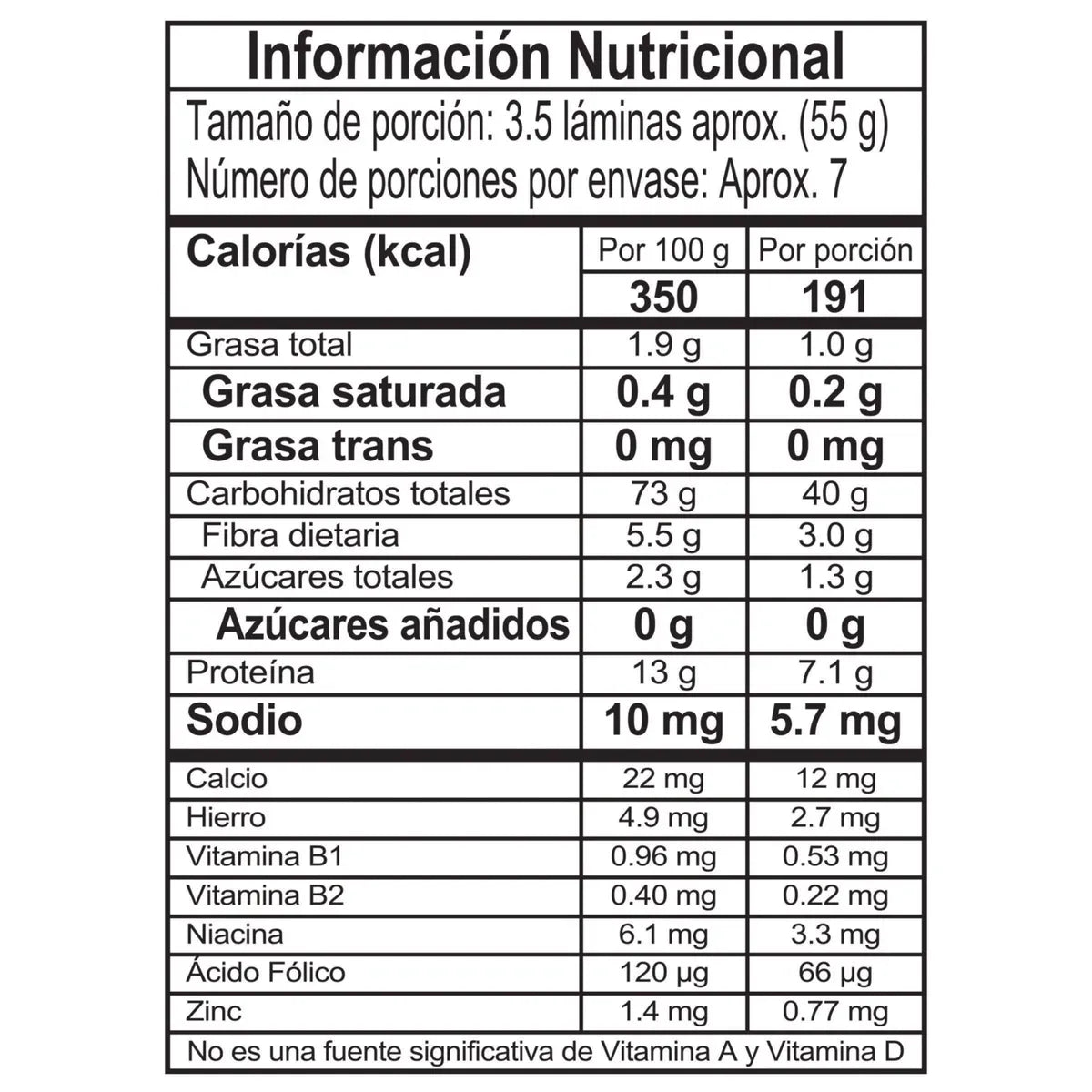 Pasta Precocida para Lasagna Doria x 380g - N23445