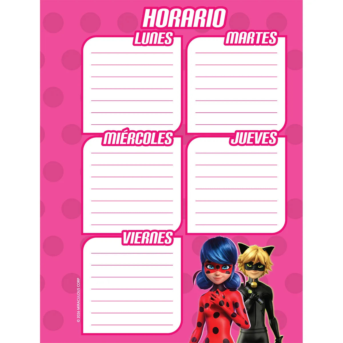 1353-3 🐞 Cuaderno Cosido Ladybug Be Your Own hero! 100 Hojas Cuadros