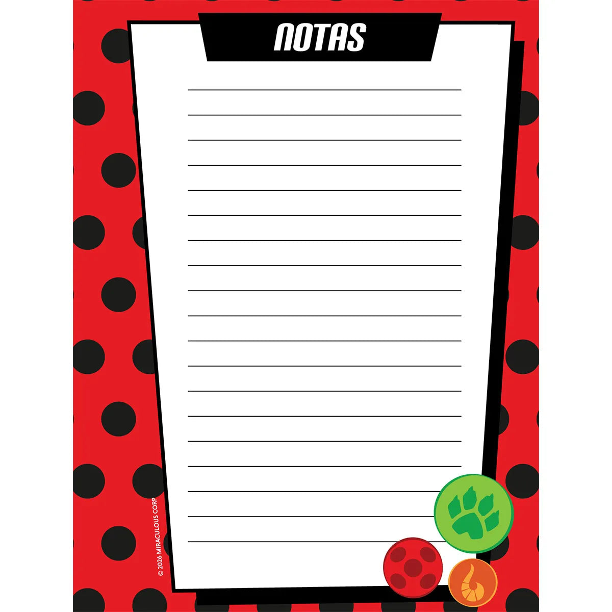 1353-3 🐞 Cuaderno Cosido Ladybug Be Your Own hero! 100 Hojas Cuadros