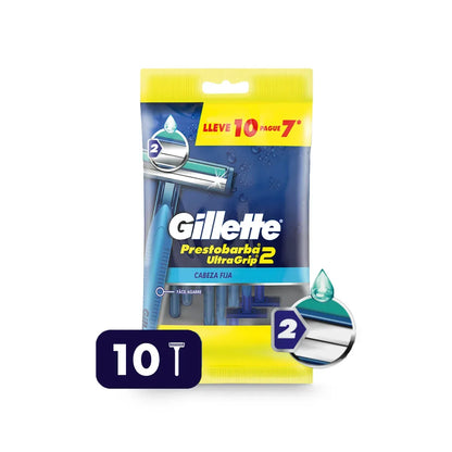 23953 🪒 Máquina de Afeitar Gillette Prestobarba Ultragrip2 – Pack x10 unidades