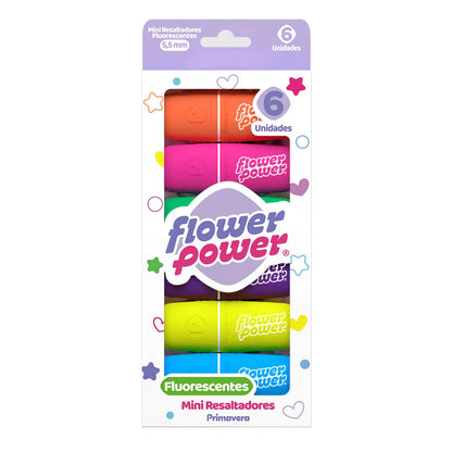 13310-1 Mini Resaltadores Fluorescentes Flower Power X 6 – PRIMAVERA