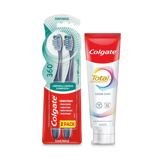Cepillo Colgate 360 x 2 unds+ Crema Dental Colgate Total 12 x 75ml - N26523