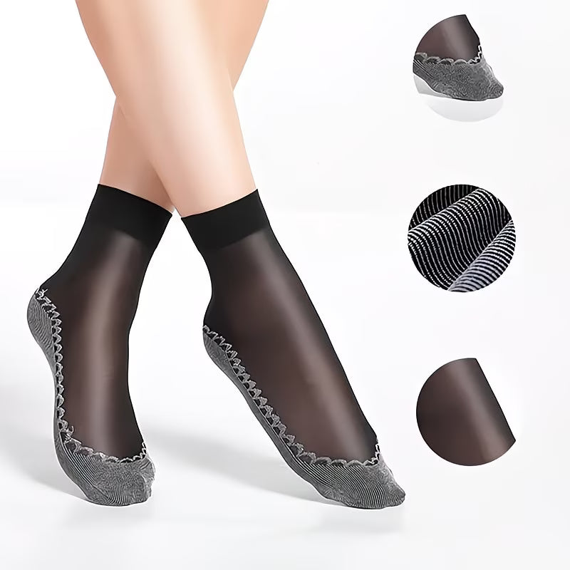 6321 ✨ Calcetines Tobilleros Transparentes de Encaje para Mujer -T12-02