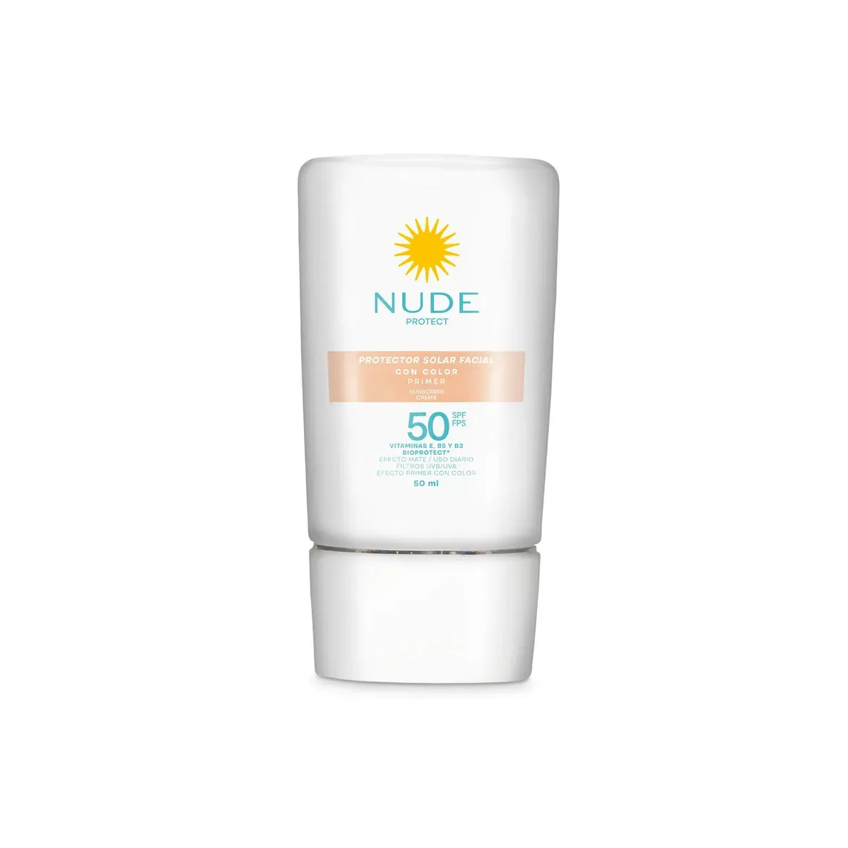 2486☀️ Protector Solar Facial Nude con Color FPS 50 x 50ml
