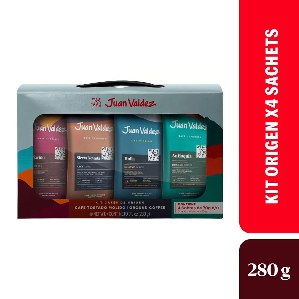 1099-1 Kit Café Origen Juan Valdez - Molido x 4 Sachets