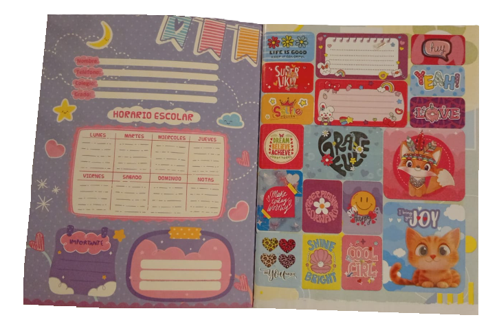 1353-55 💖 Cuaderno Cosido Neón Escarchado PAPPYER – Niña 25780