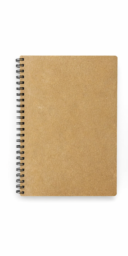 1352-1 📘🌿 Cuaderno 105 Cuadros Pasta MDF – Resistencia natural para ideas que perduran