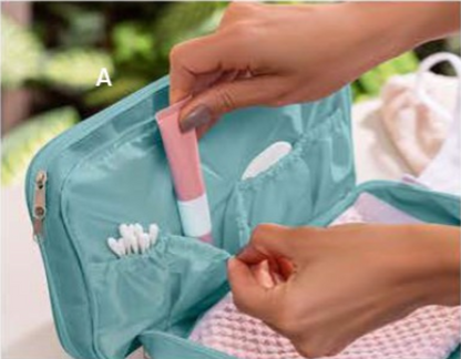 562 🎒  Organizador Multiusos con 3 Compartimientos ✨ Verde Azul - Ref D46060 L30734