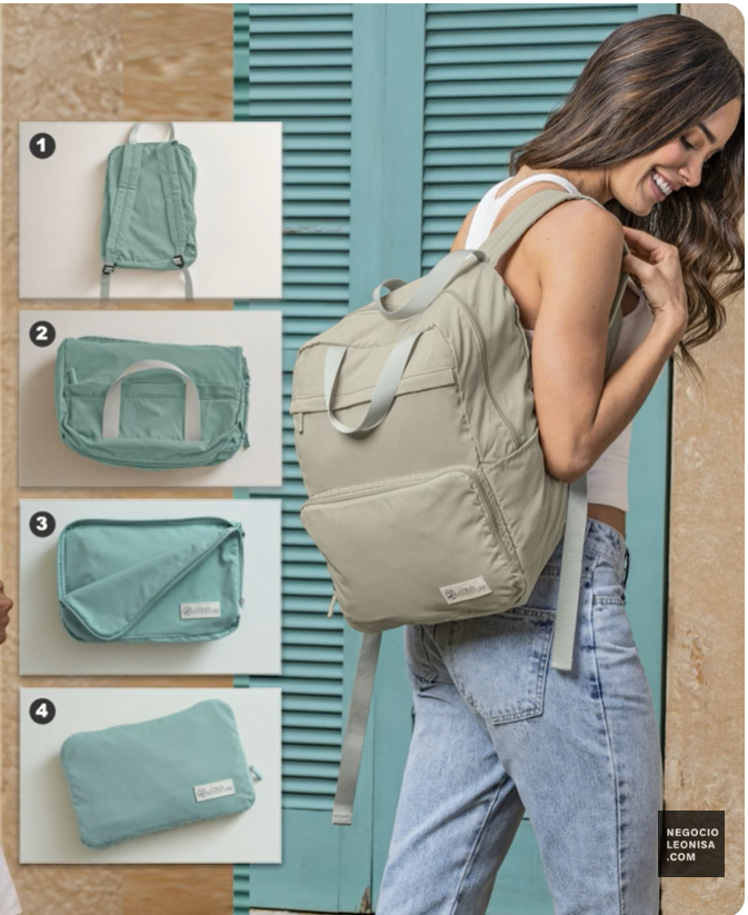 552 🎒 Morral Plegable Living for Adventure - L28068