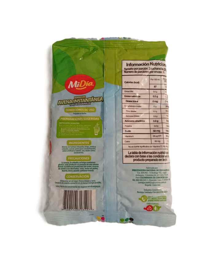 1041-11🥣 Avena Instantánea Vainilla MiDía 200 g