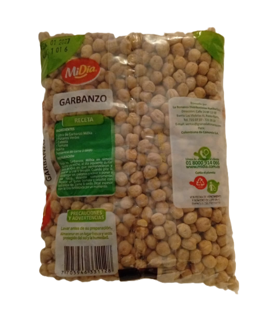 10157-3 🧡 Garbanzo MiDia 450g – 100% Natural, Energía que Nutre tu Hogar