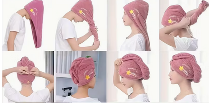 61221 💜 Gorro Toalla de Microfibra para Cabello – Secado Rápido (Púrpura) - P8-08