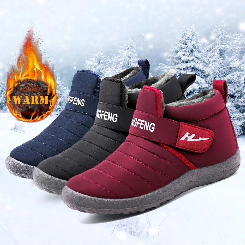 2022 New Fashion Men Boots Fur Men Snow Boots Couple Keep Warm Winter Shoes Comfortable Botas Hombre Outdoor Men Sneakers