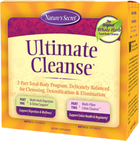 Ultimate Cleanse 2-Part Total Body Detoxification & Elimination Supports Digestion, Wellness, Colon Health & Regularity - Multi-Herb Digestion & Multi-Fiber Cleanse - 240 Tablets
