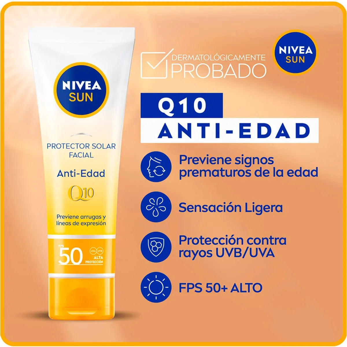 Protector solar facial Nivea Antiedad FPS50 x 50ml