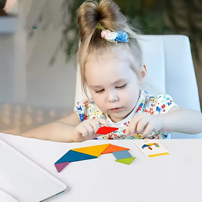 1391-1 🧩 Tangram Chino – Juego Educativo de 7 Piezas (360 Retos)