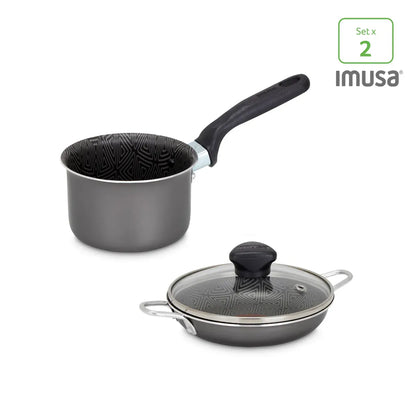 12191 🍳 Set Cacerola 14 cm + Perol 10 cm Imusa - N37158