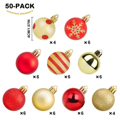 Esferas Navideñas Rústicas irrompibles (rojo y dorado) - MBY556871